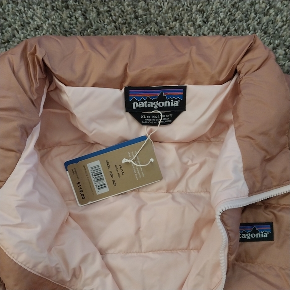 Girls Anthos Pink Down Sweater - Picture 9 of 14